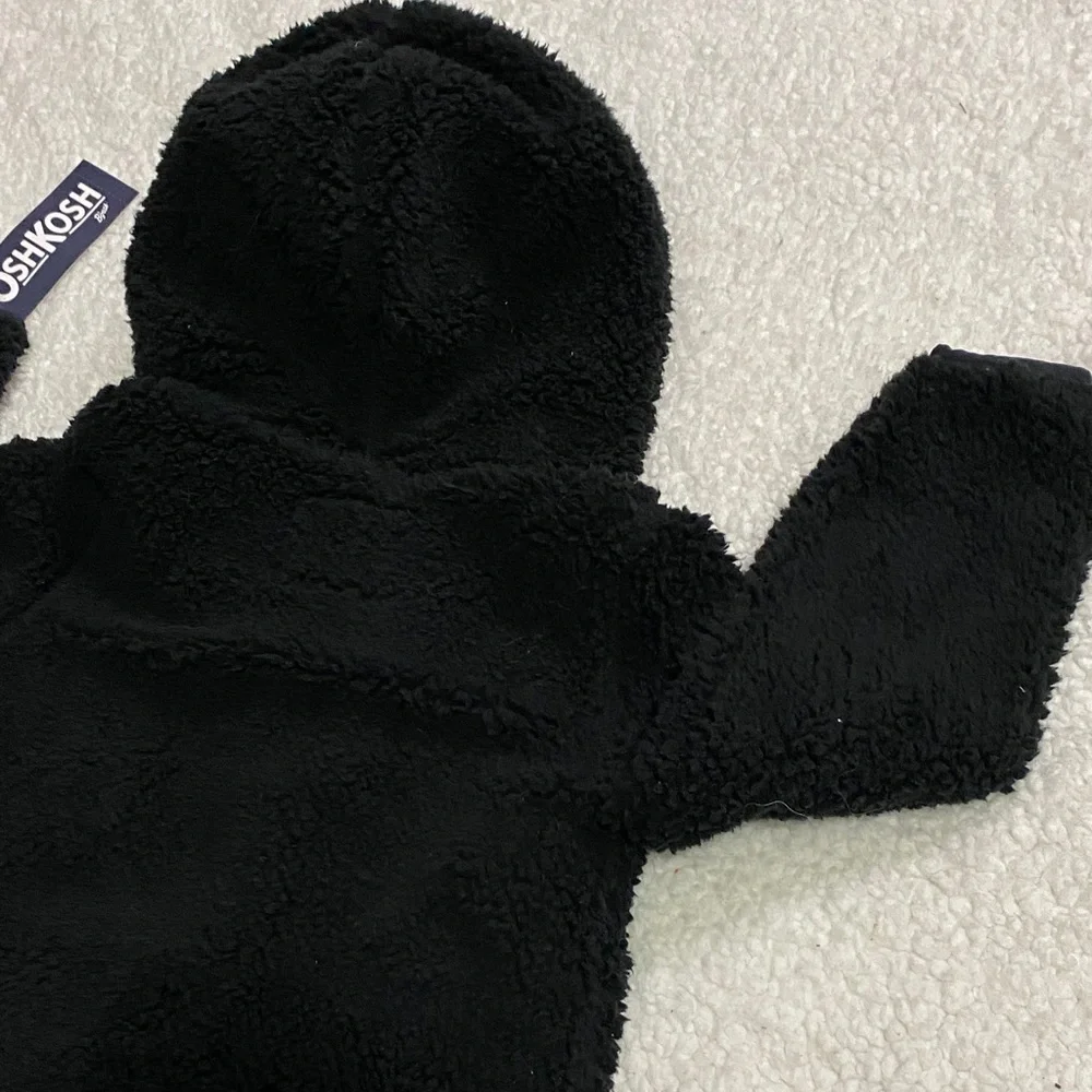 OshKosh B'gosh baby boys size 24mo Black Fleece jacket coat w/ hood  NWT